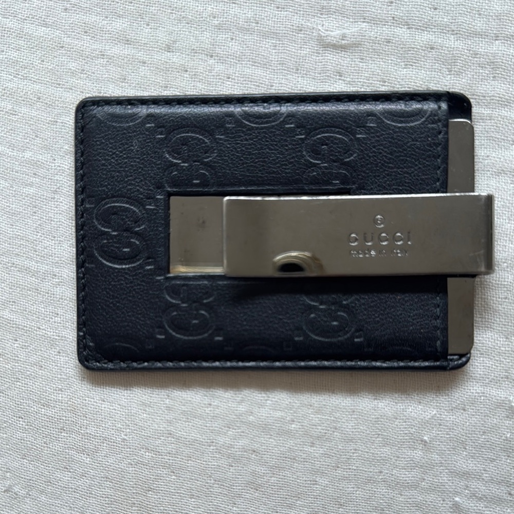 Gucci Black and Silver Money Clip Sleek Design
